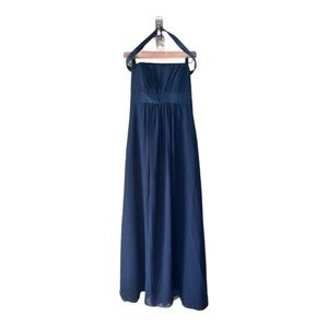 Alfred Angelo Empire Waist Navy Chiffon Sleeveless Halter Special Occassion Dres